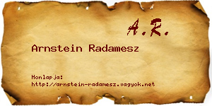 Arnstein Radamesz névjegykártya